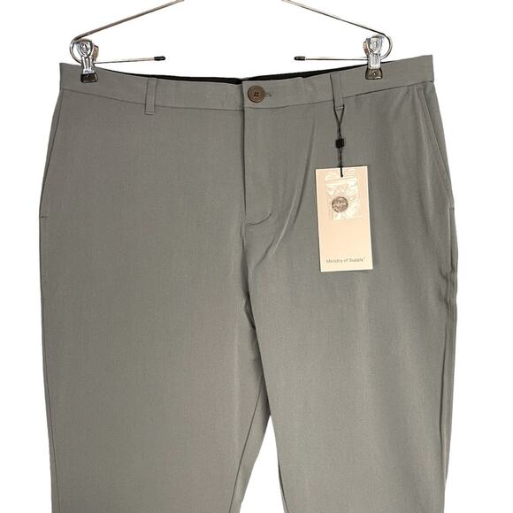 Ministry of Supply Men's Pace Tapered Chino Medium Grey 32R NWT - Picture 8 of 10